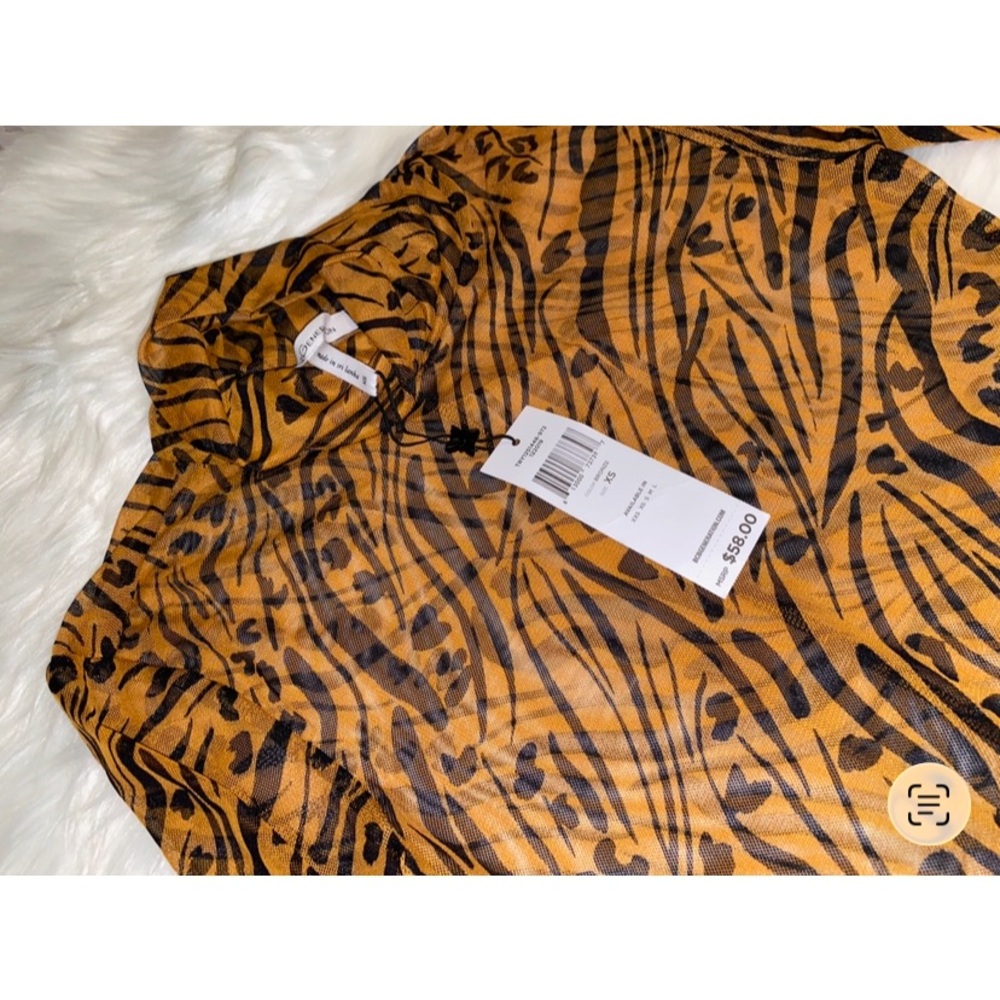 BCBGeneration Vibrant Orange Patterned Long Sleev… - image 6